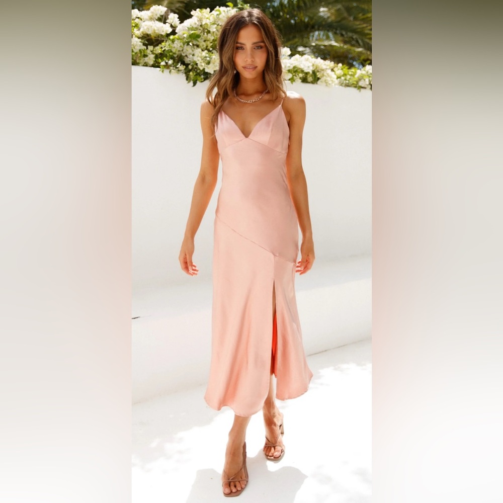 Hello Molly Asymmetrical Blush Dress